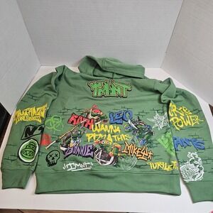 Teenage Mutant Ninja Turtles Hoodie Green Graphic Sweatshirt. Nickelodeon 14/16